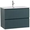 BelBagno UNO-900-2C-SO-AO База под раковину подвесная с фрезерованными ручками по всей длине фасада с двумя выкатн. ящ., Голубой Матовый, 900x455x608