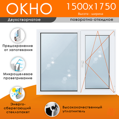 Пластиковое окно 1500 х 1750 ТермА Эко