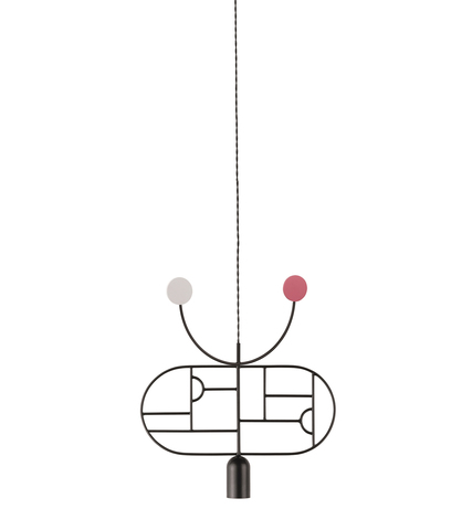 Фото: Подвесной светильник NOMON HOME WOODEN DOTS, CONF. 5, GRAPHITE/COLOR - основной вид