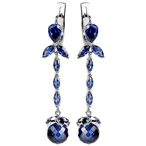 Серьги из серебра с танзанитом Арт. Ш2077танз