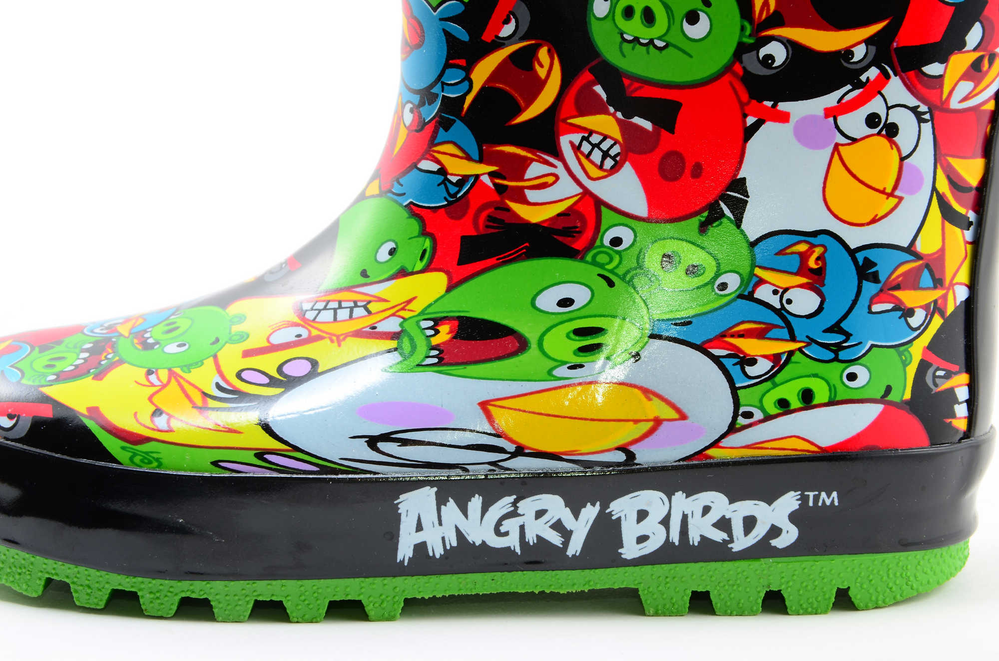 Резиновые сапоги для мальчиков утепленные Энгри Бердс (Angry Birds), цвет черный