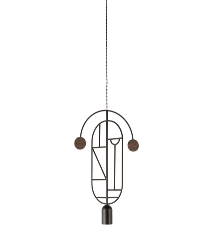 Фото: Подвесной светильник NOMON HOME WOODEN DOTS, CONF. 07, GRAPHITE/WALNUT - основной вид