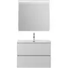 BelBagno UNO-MINI-800-2C-SO-BO База под раковину подвесная с фрезерованными ручкам по всей длине фасада с двумя выкатн. ящ., Bianco Opaco, 800x395x608