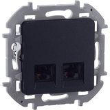 Розетка компьютерная двойная RJ45 категория 5e UTP - Legrand Inspiria - антрацит — фото 10