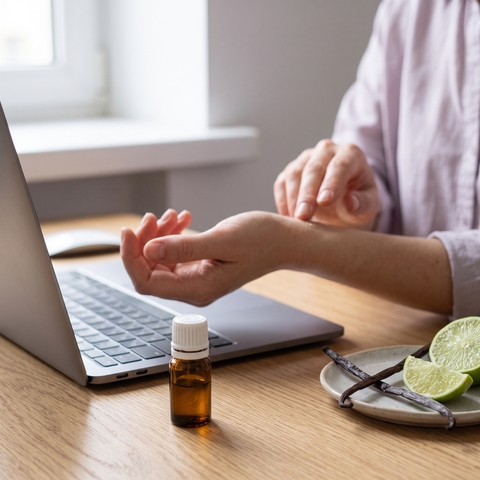 Смесь Stress Away Young Living как личный аромат на запястье