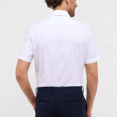 Сорочка мужская Eterna Slim Fit 1181-G171-00 белая с контрастной отделкой, короткий рукав