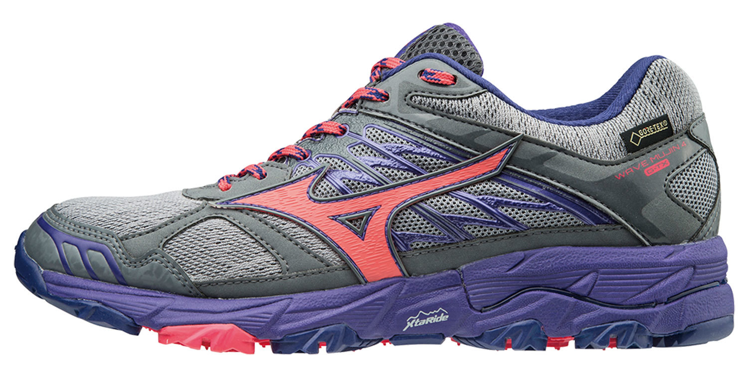 Беговые кроссовки женские Mizuno Wave Mujin 4 GoreTex серые-фиолетовые - 5