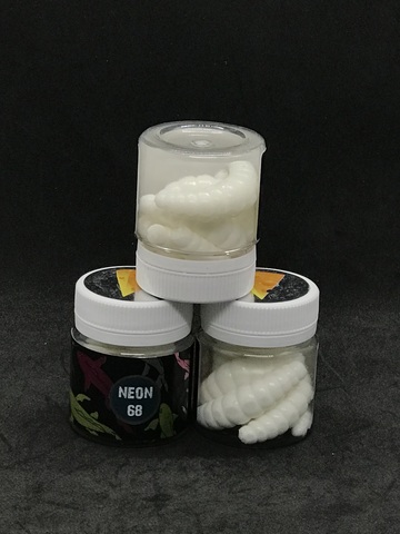 NEON 68 Maggot 46мм (6 шт ) СЫР цвет БЕЛЫЙ продажа от 2 шт.
