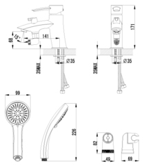 Смеситель на борт ванны с монолитным изливом LEMARK ANTLANTISS – LM3215C