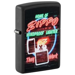 Фото Зажигалка ZIPPO Classic с покрытием Black Matte, латунь/сталь, черная, матовая, 38x13x57 мм