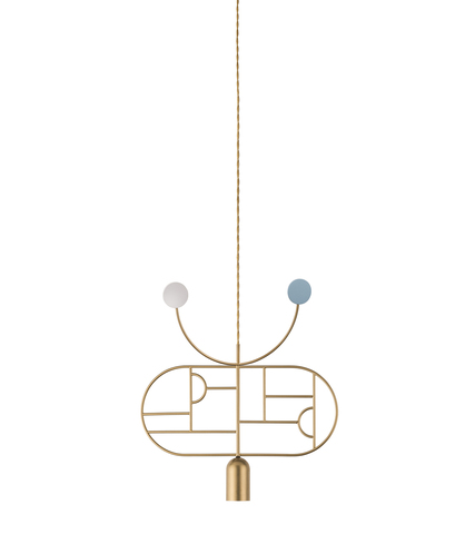 Фото: Подвесной светильник NOMON HOME WOODEN DOTS, CONF. 08, GOLD/COLOR - основной вид