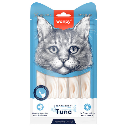 Wanpy Cat лакомство для кошек «нежное пюре» из тунца 14 г