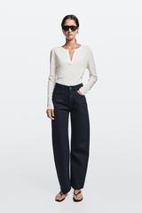 Massimo Dutti Джинсы с высокой посадкой кроя barrel, темно-синий