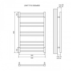 Полотенцесушитель электрический Lemark Unit - LM45810EBL (П10 500x800), левый/правый, черный