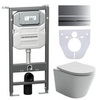 Ceramica Nova CN6000_1002M_1000 Комплект: Подвесной унитаз + Шумоизоляционная панель для инсталляции + Система инсталляции для унитазов с кнопкой смыва