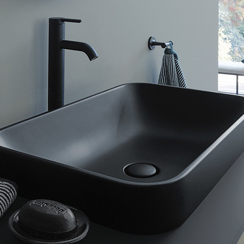 Duravit Happy D.2 Plus 23596013001 Раковина 600х400мм, без перелива,с выпуском с керамической крышкой, покр WonderGliss, цвет Anthracite matt