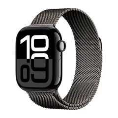 Умные часы Apple Watch Series 10 GPS, 42mm, Jet Black Aluminium Case with Milanese Loop, Slate
