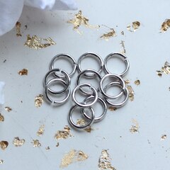 Колечки толстые 1,2*9 мм соединительные, родий 10 штук, СК036