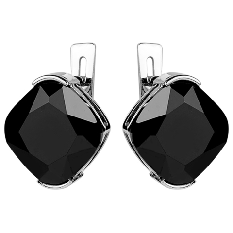 Серьги с черной нано шпинелью Арт. 2155н-шп