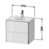 Duravit XSquare XS432202222 Тумба подвесная под раковину # 234463, 2 яшика, 560x610x478мм, цвет White High Gloss