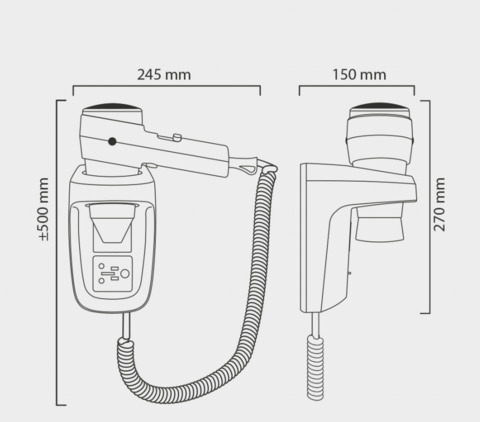 Фен настенный Valera Action Super Plus 1600 Shaver Black/Сhrome