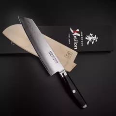 Нож кухонный Kiritsuke 20 см, YAXELL Ypsilon (193 слоя) дамасская сталь арт.YA37234