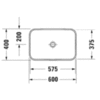 Duravit Happy D.2 Plus 23596013001 Раковина 600х400мм, без перелива,с выпуском с керамической крышкой, покр WonderGliss, цвет Anthracite matt