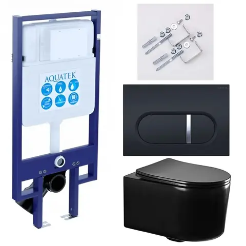 Aquatek Мия SET AQUATEK МИЯ-MB-045 4В1 Инсталляция с унитазом и клавишей