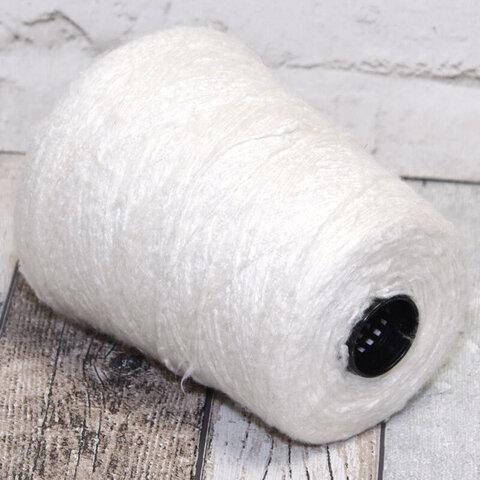 Вспушенный шелк 100% BOTTO GIUSEPPE HAIRY SILK 400 белый молочный