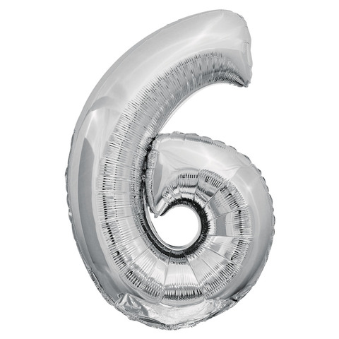 Шар К 34''/86 см, Цифра ЭКО, Серебро, 