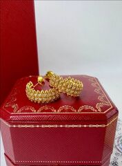 Серьги-конго CARTIER CLASH два ряда шипов с куб.цирконами VGOLD