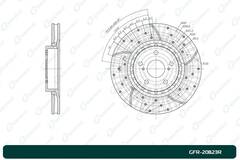 Диск тормозной перфорированный G-brake GFR-20823R правый