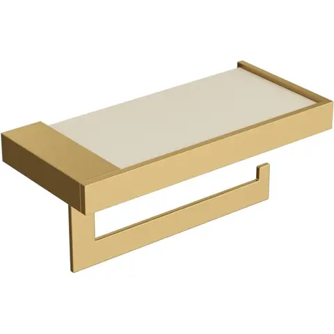 Boheme 10721-MG Держатель для туалетной бумаги c крышкой Qubic Matt Gold