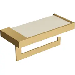 Boheme 10721-MG Держатель для туалетной бумаги c крышкой Qubic Matt Gold фото