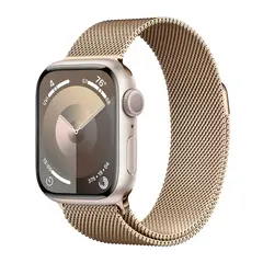 Умные часы Apple Watch Series 9 GPS, 45mm, Aluminium Case with Milanese Loop, Starlight/Gold (Сияющая звезда/Золотой) MR9P3/MTJP3