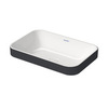 Duravit Happy D.2 Plus 23596061001 Раковина 600х400мм, без перелива,с выпуском с керамической крышкой, покр WonderGliss, цвет Anthracite matt/белый