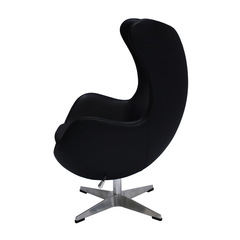 Кресло EGG CHAIR чёрный, натуральная кожа