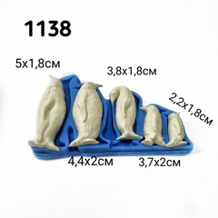 1138 Молд силиконовый. Пингвины