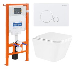 BelBagno Due BB3103CHR/SC/BB002-80/BB014-SR-BIANCO Унитаз подвесной с сиденьем, цвет: белый фото