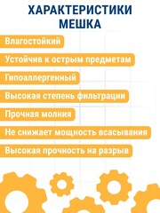 Мешок ПРАКТИКА для пылесосов BOSCH GAS 15L, HITACH, HIKOKI, ЗУБР ПУ-15-1200 до 22 л., МНОГОРАЗОВЫЙ, синтетика, 1шт. (921-800)