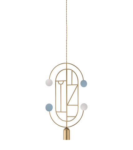 Фото: Подвесной светильник NOMON HOME WOODEN DOTS, CONF. 4, GOLD/COLOR - основной вид