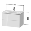 Duravit XSquare XS432402222 Тумба подвесная под раковину # 234483, 2 яшика, 560x810x478мм, цвет White High Gloss