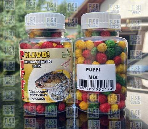PUFFI ПЛАВАЮЩАЯ КУКУРУЗНАЯ НАСАДКА-35 гр. ТУТТИ-ФРУТТИ (зеленый, желтый, красный) d 6 мм,d 8 мм ( 10 шт/уп)