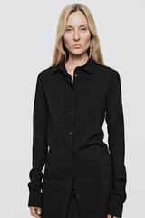 Massimo Dutti Длинная, эластичная рубашка из шерстяной смеси - Limited Edition, черный