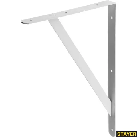 STAYER 400 х 280 х 30 х 4 мм, белый, усиленный уголок-кронштейн (37423-1)
