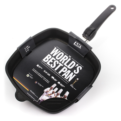 Сковорода гриль квадратная 28х28 см съемная ручка AMT Frying Pans арт. AMT E285G