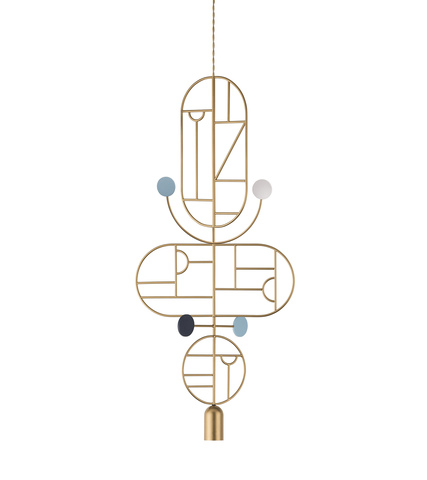 Фото: Подвесной светильник NOMON HOME WOODEN DOTS, CONF. 13, GOLD/COLOR - основной вид