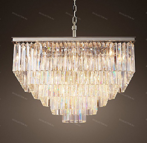 Люстра 1920S ODEON CLEAR GLASS FRINGE SQUARE 5-TIER Restoration Hardware