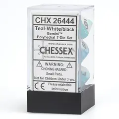 Chessex 7-dice set Gemini Teal-White/Black