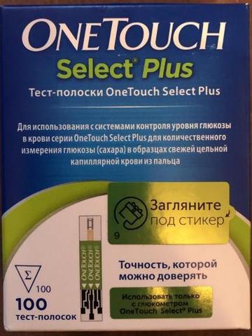 Тест-полоски OneTouch Select Plus №100 LifeScan Europe (Россия)